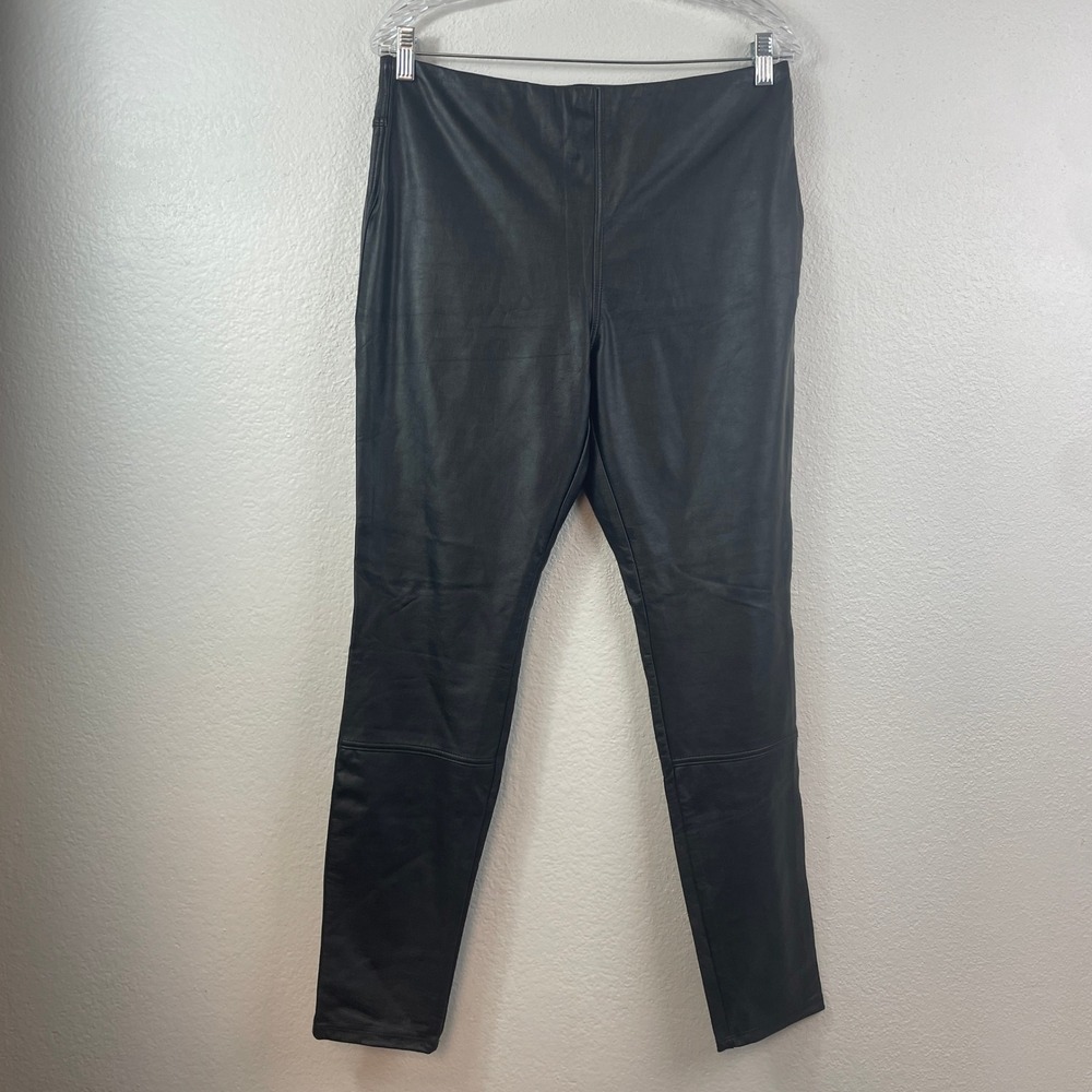 Lysse Black Vegan‎ Leather High Rise Leggings XL Faux Grained Stretch Skinny XL
